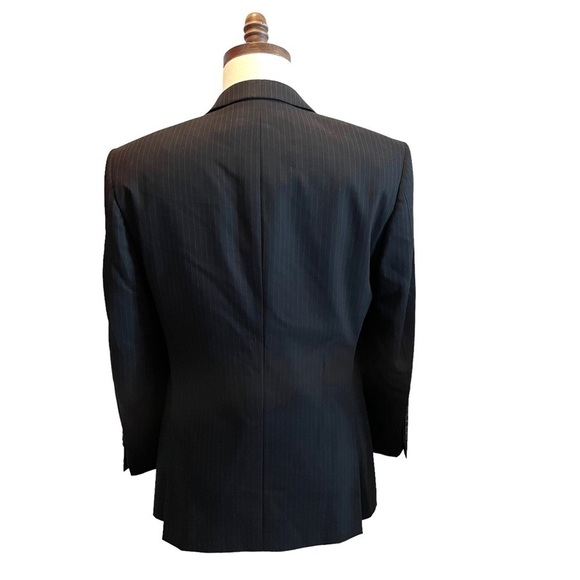 Emanuel Ungaro Suit Blazer Jacket Black pinstripe Size 36S Formal Wool office - Picture 4 of 11